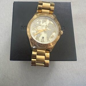 Gold Watch with World Map Dial